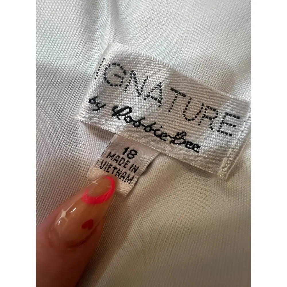SIGNATURE by ROBBIE BEE BLUE AND WHITE STRIPED SLEEVELESS WOMENS PLUS SIZE 18 - Picture 5 of 5